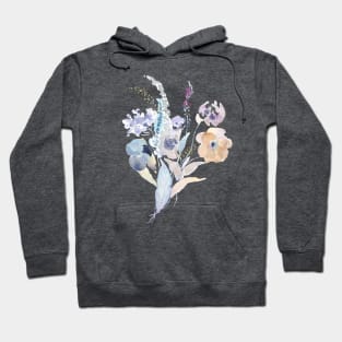 abstract pale purple flowers watercolor Hoodie